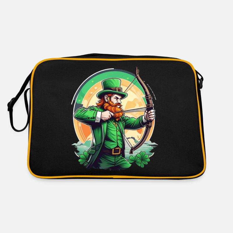 St. Patrick's Day Kleeblatt Bogenschießen Retro Tasche