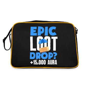 Epic Loot Drop? +15000 aura Gaming Gamer - Retro Tasche - Schwarz/Gold - Hinten