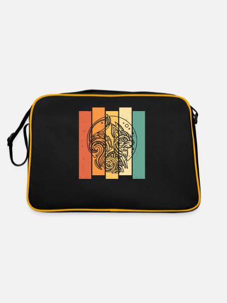 Phases de lune tribale écureuil - Sac Retro - noir/or - Dos