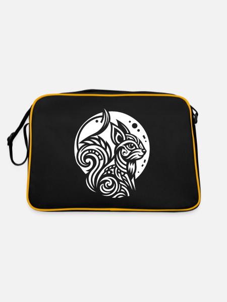 Phases de lune tribale écureuil - Sac Retro - noir/or - Dos