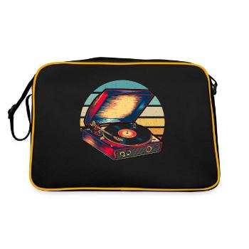 Vinyle Tourne-disque Platine Rétro Amateur de musique - Sac Retro - noir/or - Dos