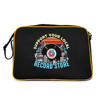 Les disques vinyles soutiennent votre collectionneur de disques local - Sac Retro - noir/or - Dos