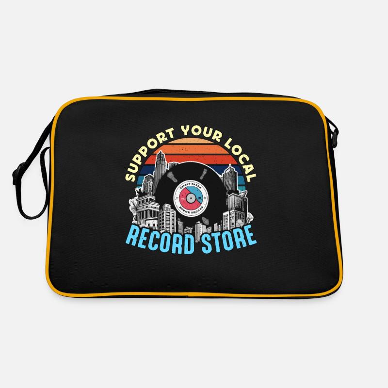 Vinyl Records Support Your Local Record Collector Retro Tasche