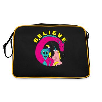 Funny Alien Alien Gift - Retro Bag - black/gold - Back