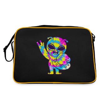 Funny Alien Alien Gift - Retro Bag - black/gold - Back