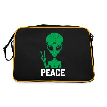 Funny Alien Alien Gift - Retro Bag - black/gold - Back