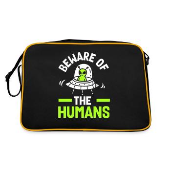 Funny Alien Alien Gift - Retro Bag - black/gold - Back