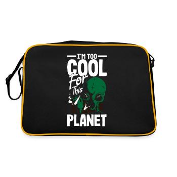 Funny Alien Alien Gift - Retro Bag - black/gold - Back