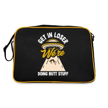 Funny Alien Alien Gift - Retro Bag - black/gold - Back