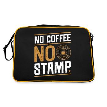 Stamp Collector No Coffee No Postcard Coffee Lover - Retro Bag - black/gold - Back