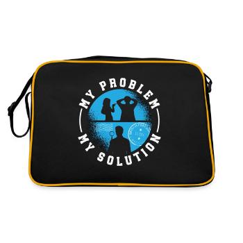 Stamp Collector My Problem My Pictogram Dad Mom - Retro Bag - black/gold - Back