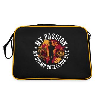 Collectionneur de timbres Ma passion Ma collection de timbres - Sac Retro - noir/or - Dos