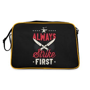 Blade Forging Always Strike First Metal Artist - Retro Tasche - Schwarz/Gold - Hinten