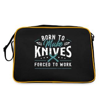 Blade Forging Born To Make Knives Blade Crafter - Retro Tasche - Schwarz/Gold - Hinten