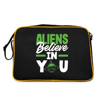 Funny Alien Alien Gift - Retro Bag - black/gold - Back