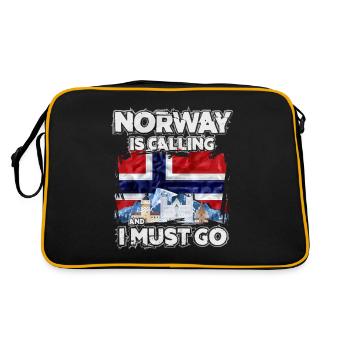 Norwegen - Retro Tasche - Schwarz/Gold - Hinten