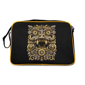 Mayan God Maya Mythology Chaac Masks Design - Retro Bag - black/gold - Back
