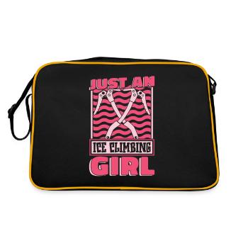 Eisklettern Just An Ice Climbing Girl - Retro Tasche - Schwarz/Gold - Hinten