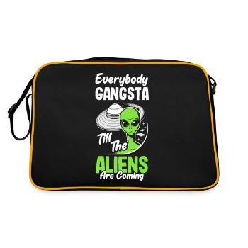 Funny Alien Alien Gift - Retro Bag - black/gold - Back