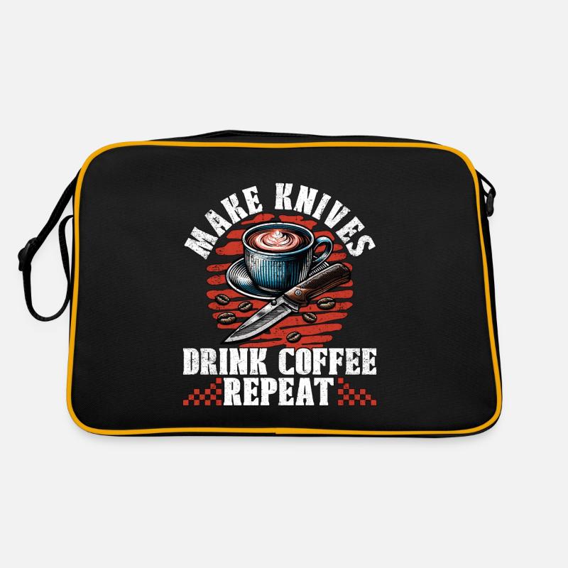 Blade Forging Make Knives Drink Coffee Ironsmith Retro Tasche