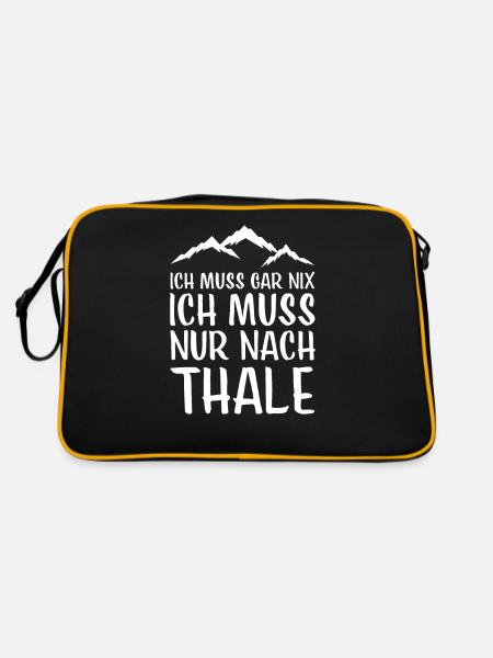 Thale I Harz Brocken Brockenbahn Walpurgis for - Retro Bag - black/gold - Back