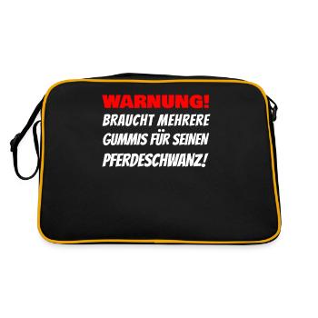 Lustiger Spruch Mallorca Urlaub Party Feiern - Retro Tasche - Schwarz/Gold - Hinten