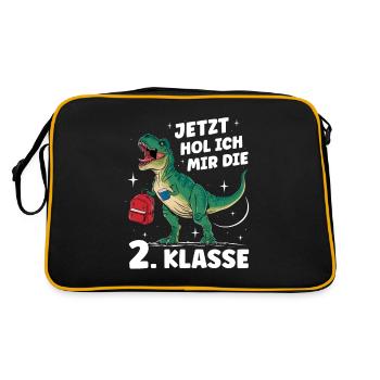 Enrolment Back to School Boys School Child 2nd Grade - Retro Bag - black/gold - Back