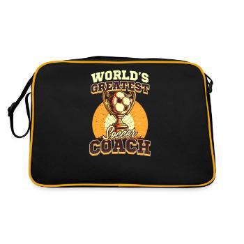 Fußballtrainer Der beste Fußballtrainer der Welt - Retro Tasche - Schwarz/Gold - Hinten