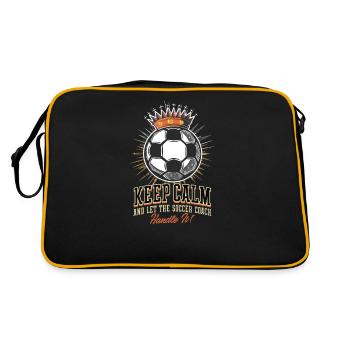 Fußballtrainer Ruhe bewahren Lass den Fußballtrainer damit umgehen - Retro Tasche - Schwarz/Gold - Hinten