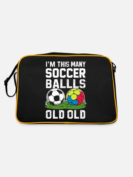 2. Geburtstag Fußball - Retro Tasche - Schwarz/Gold - Hinten