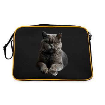 British Shorthair - Retro Tasche - Schwarz/Gold - Hinten