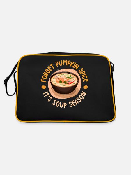 Soup Lovers Gifts - Retro Bag - black/gold - Back