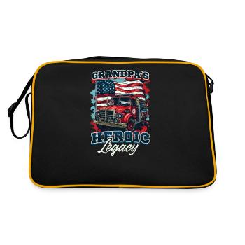 Grand-père pompier : Héritage héroïque - Sac Retro - noir/or - Dos