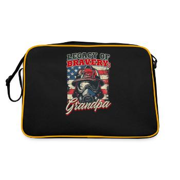 L’héritage de la bravoure de grand-père pompier : Grand-père - Sac Retro - noir/or - Dos
