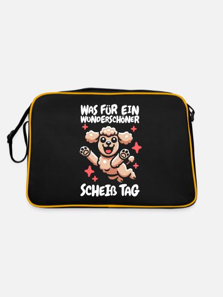 Poodle Beautiful Day - Retro Bag - black/gold - Back