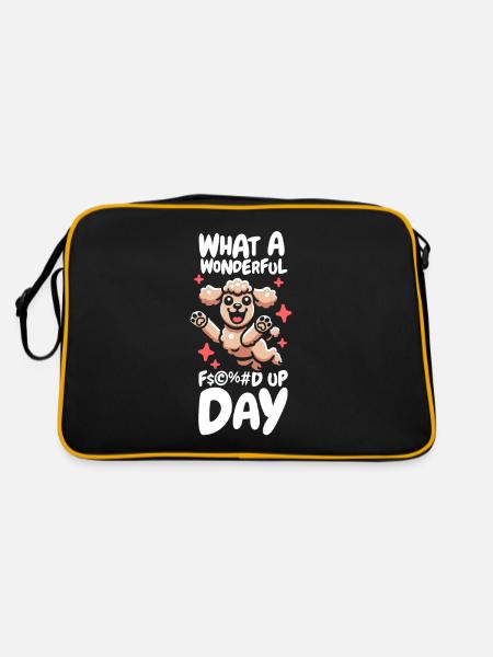 Poodle Fucked Up Day - Retro Bag - black/gold - Back