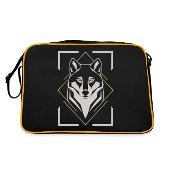 Élégant Tête de Loup Géométrique - Sac Retro - noir/or - Dos