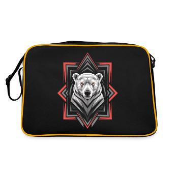 Geometric Polar Bear Head Artwork - Retro Bag - black/gold - Back