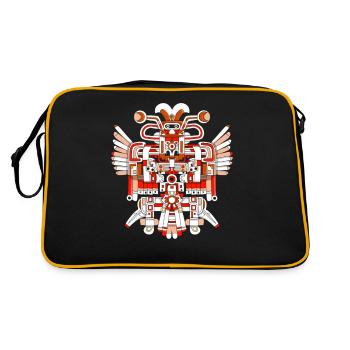 Dieu aztèque mythologie aztèque Chalchiuhtotolin - Sac Retro - noir/or - Dos