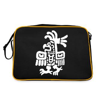 Dieu aztèque Mythologie ancienne Chalchiuhtotolin - Sac Retro - noir/or - Dos
