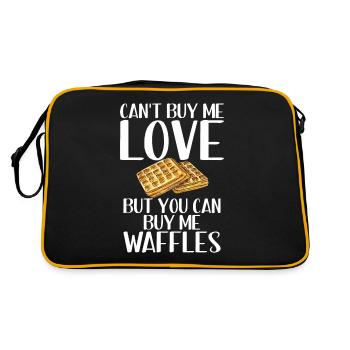 Waffle Lover Gifts - Retro Bag - black/gold - Back