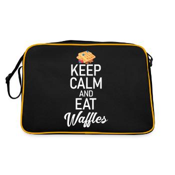Waffle Lover Gifts - Retro Bag - black/gold - Back