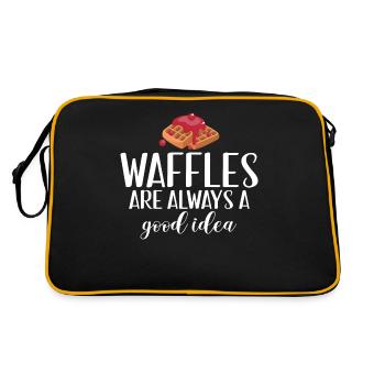 Waffle Lover Gifts - Retro Bag - black/gold - Back