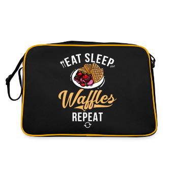 Waffle Lover Gifts - Retro Bag - black/gold - Back