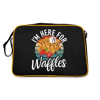 Waffle Lover Gifts - Retro Bag - black/gold - Back