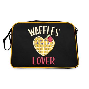 Waffle Lover Gifts - Retro Bag - black/gold - Back