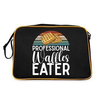 Waffle Lover Gifts - Retro Bag - black/gold - Back