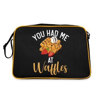 Waffle Lover Gifts - Retro Bag - black/gold - Back