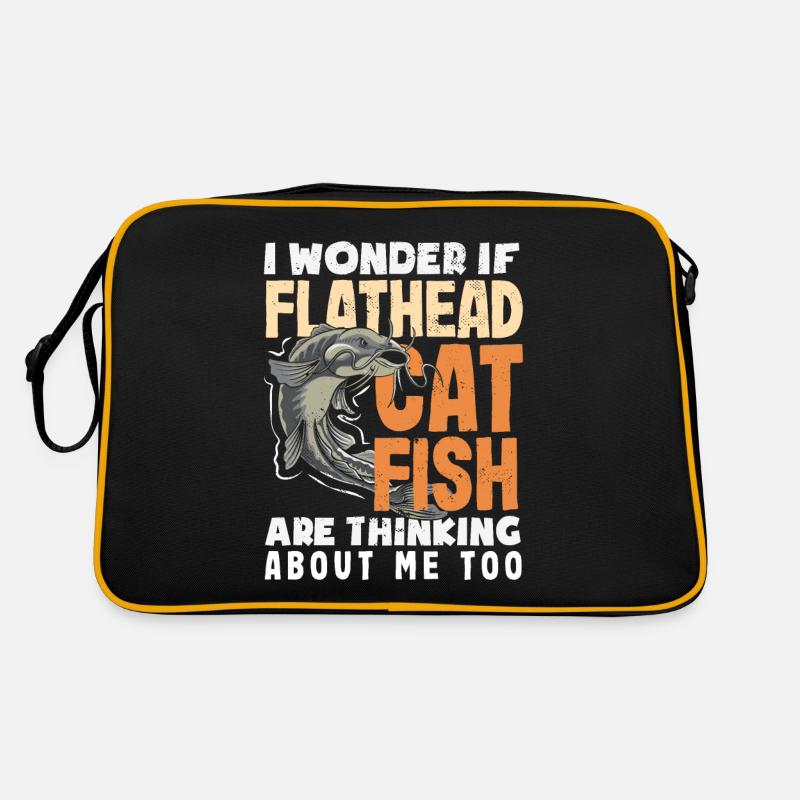 Funny catfish lover flathead fish Retro Bag