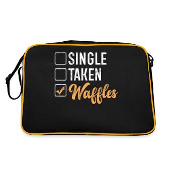 Waffle Lover Gifts - Retro Bag - black/gold - Back
